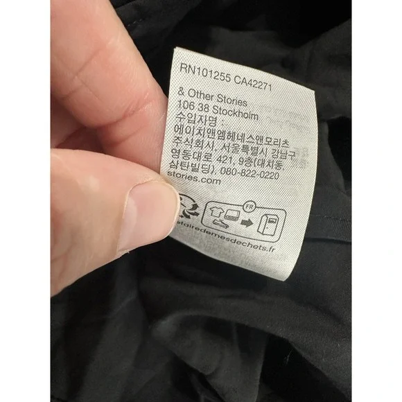 ASOS & Other Stories Gathered Black Tiered‎ Hem Maxi Dress Size 2 - Picture 8 of 8